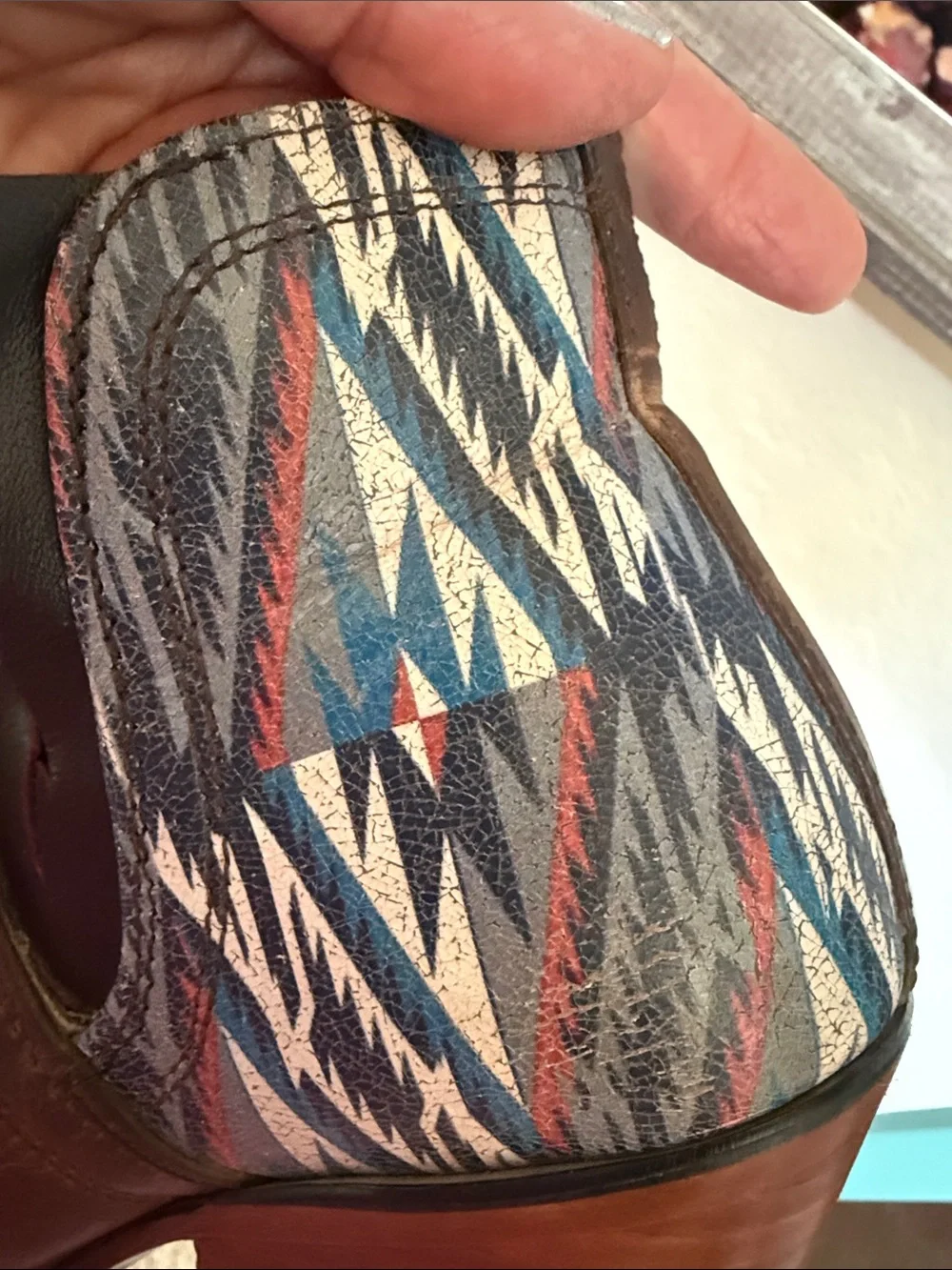 Ariat Women's Brown Western Ankle Boots with Aztec Accent
